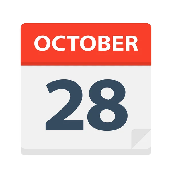 Oktober Kalendersymbol Vektorabbildung — Stockvektor