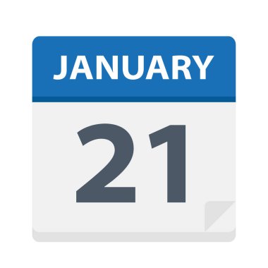 21 Ocak - takvim simgesini - vektör çizim