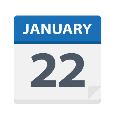 22 Ocak - takvim simgesini - vektör çizim