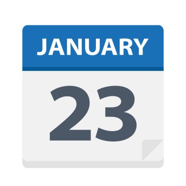 23 Ocak - takvim simgesini - vektör çizim