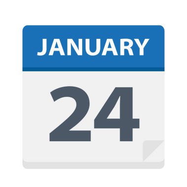 24 Ocak - takvim simgesini - vektör çizim