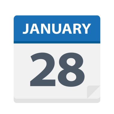 28 Ocak - takvim simgesini - vektör çizim