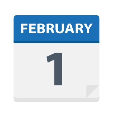 1 Şubat - takvim simgesini - vektör çizim