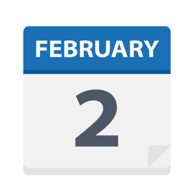 2 Şubat - takvim simgesini - vektör çizim