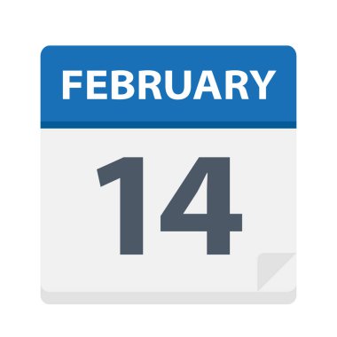 14 Şubat - takvim simgesini - vektör çizim