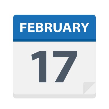 17 Şubat - takvim simgesini - vektör çizim