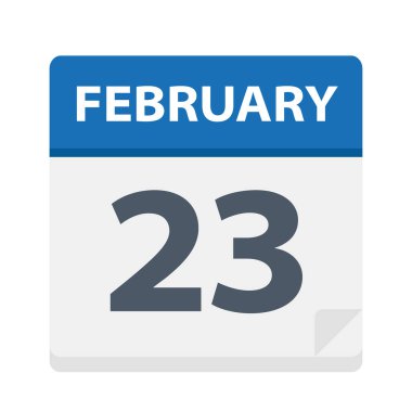 23 Şubat - takvim simgesini - vektör çizim