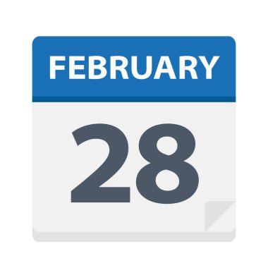 28 Şubat - takvim simgesini - vektör çizim