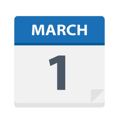 1 Mart - Icon - vektör çizim takvimi