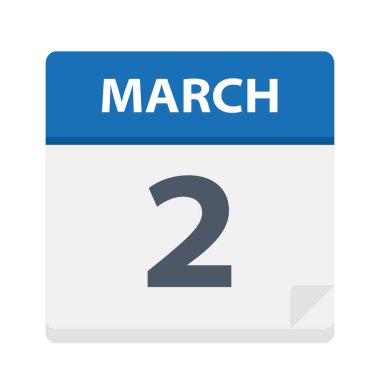 2 Mart - Icon - vektör çizim takvimi