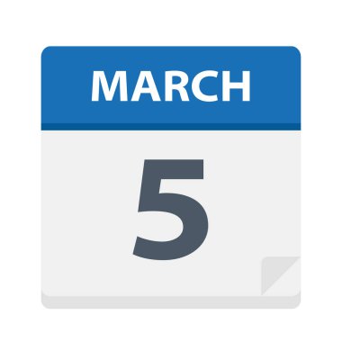 5 Mart - Icon - vektör çizim takvimi