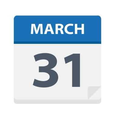 31 Mart - Icon - vektör çizim takvimi