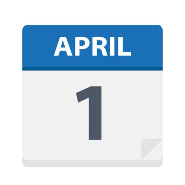 1 Nisan - takvim simgesini - vektör çizim