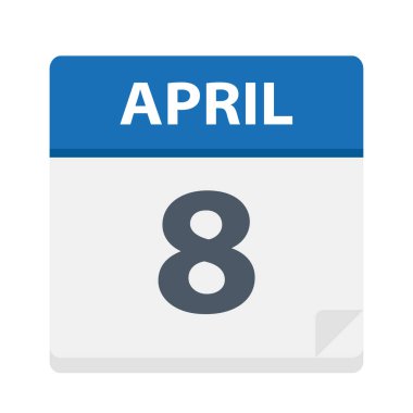 8 Nisan - takvim simgesini - vektör çizim