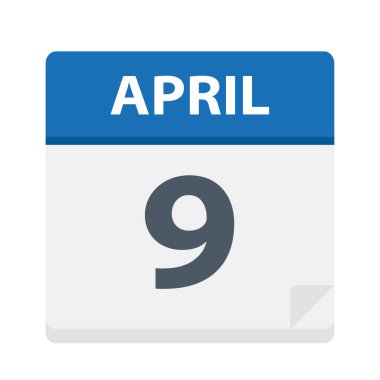 9 Nisan - takvim simgesini - vektör çizim