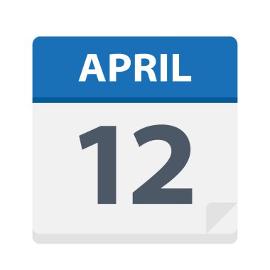 12 Nisan - takvim simgesini - vektör çizim