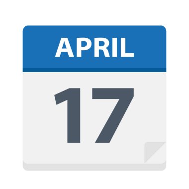 17 Nisan - takvim simgesini - vektör çizim