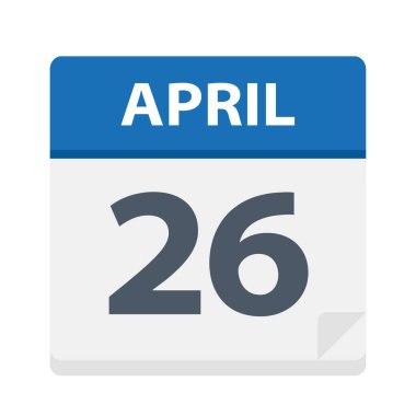 26 Nisan - takvim simgesini - vektör çizim