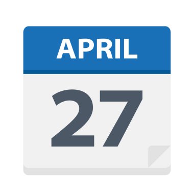 27 Nisan - takvim simgesini - vektör çizim