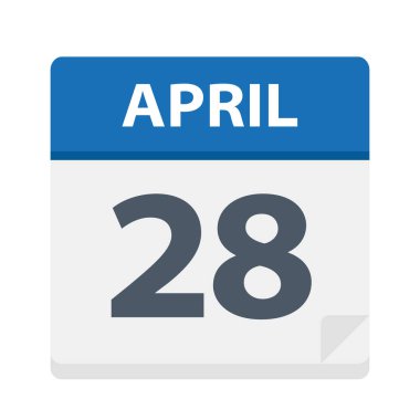 28 Nisan - takvim simgesini - vektör çizim