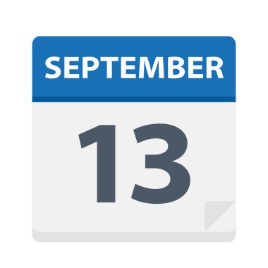 13 Eylül - takvim simgesini - vektör çizim