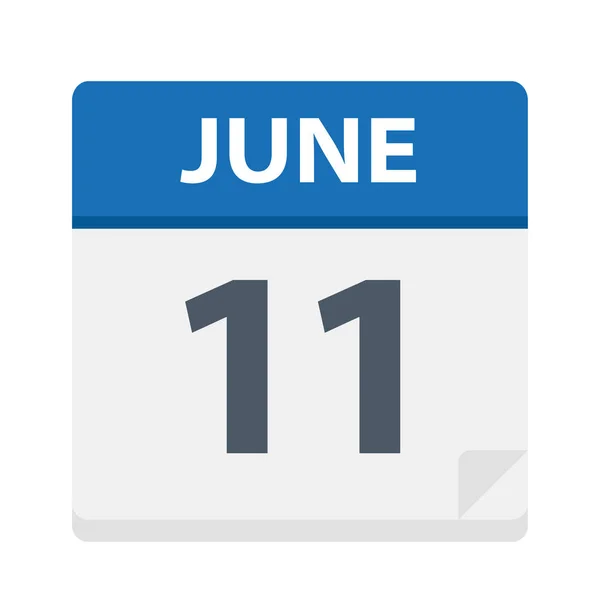 Juni Kalender Ikonen Vektorillustration — Stock vektor