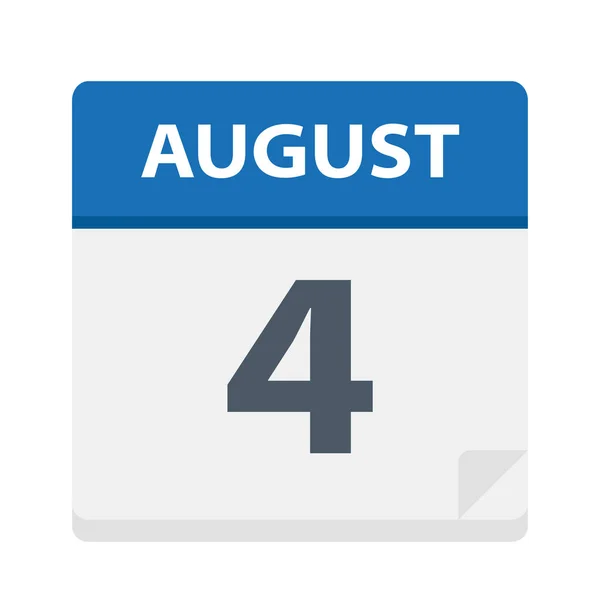 8月4日 日历图标 矢量插图 — 图库矢量图片