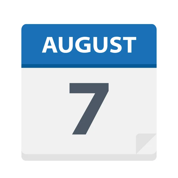 8月7日 日历图标 矢量插图 — 图库矢量图片