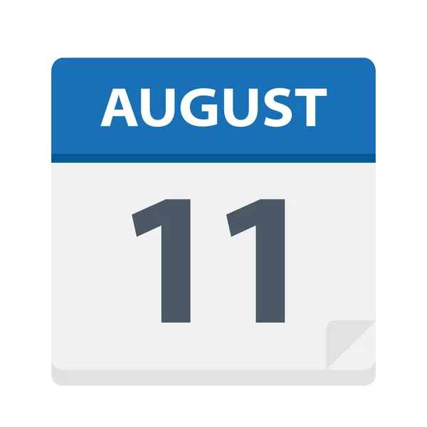 8月11日 日历图标 矢量插图 — 图库矢量图片