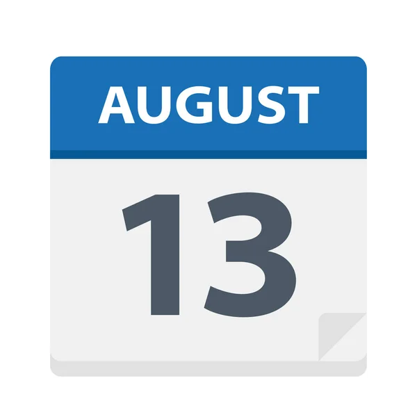 Agosto Icono Del Calendario Ilustración Vectorial — Vector de stock