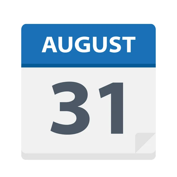 8月31日 日历图标 矢量插图 — 图库矢量图片