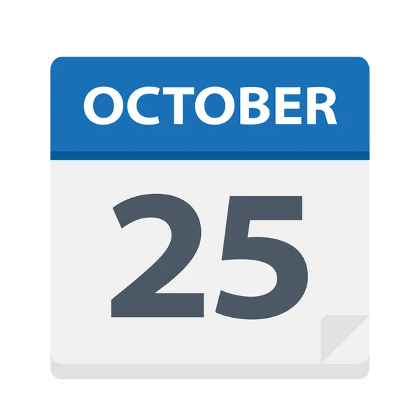 October Calendar Icon Vector Illustration — Stock Vector
