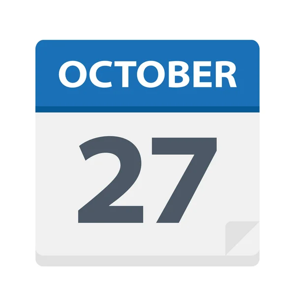 October Calendar Icon Vector Illustration — Stock Vector