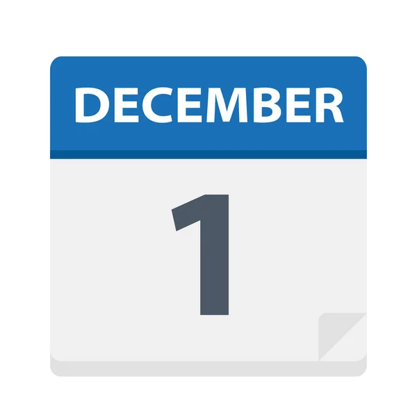 1 de dezembro - Ícone do calendário —  Vetores de Stock