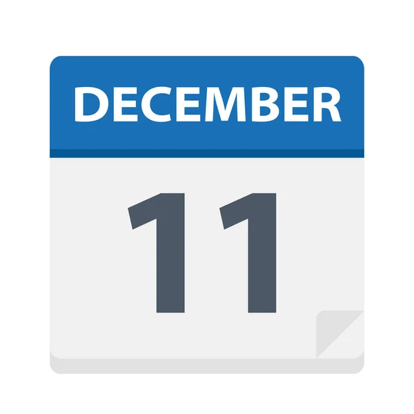 11 de diciembre - Icono del calendario — Vector de stock