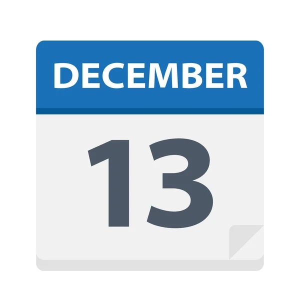 13 décembre - Icône du calendrier — Image vectorielle