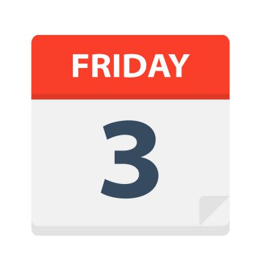 Cuma 3 - Takvim Simgesi - Vektör İllüstrasyon