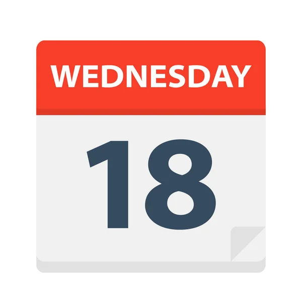 Miércoles Icono Del Calendario Ilustración Vectorial — Vector de stock