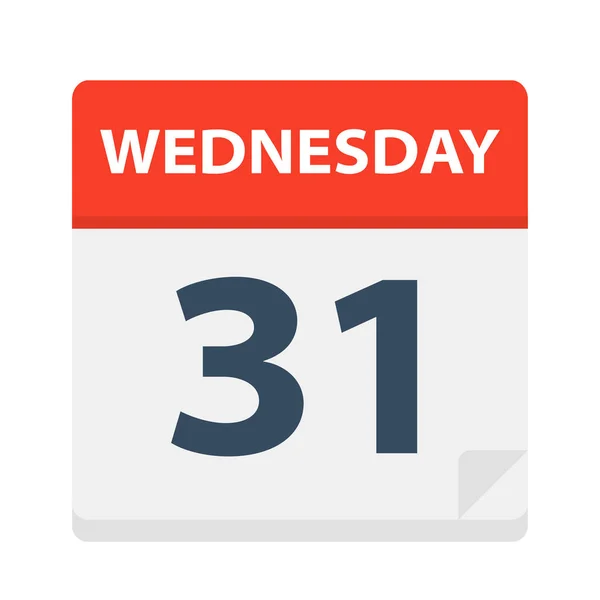 Miércoles Icono Del Calendario Ilustración Vectorial — Vector de stock