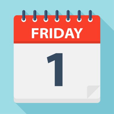 Cuma 1 - Takvim Simgesi - Vektör İllüstrasyon