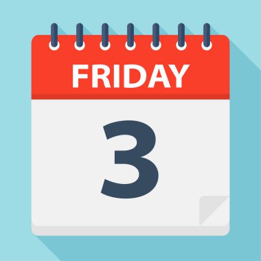 Cuma 3 - Takvim Simgesi - Vektör İllüstrasyon