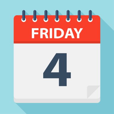 Cuma 4 - Takvim Simgesi - Vektör İllüstrasyon