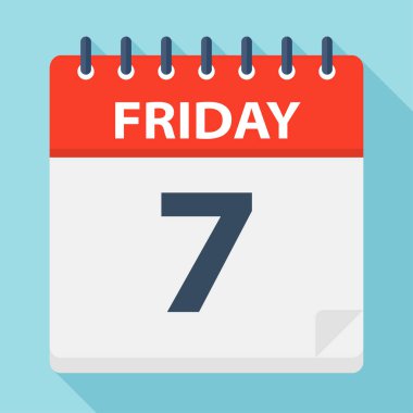 Cuma 7 - Takvim Simgesi - Vektör İllüstrasyon