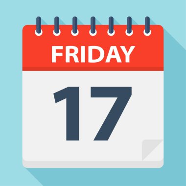 Cuma 17 - Takvim Simgesi - Vektör İllüstrasyon