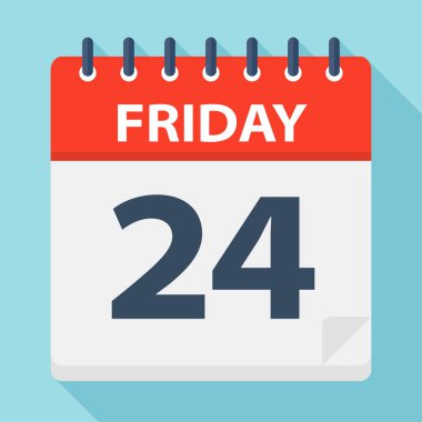 Cuma 24 - Takvim Simgesi - Vektör İllüstrasyon