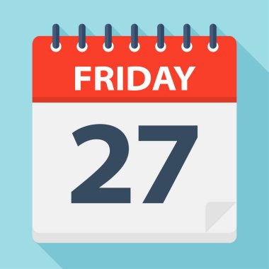 Cuma 27 - Takvim Simgesi - Vektör İllüstrasyon