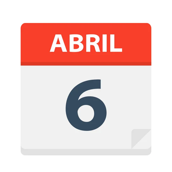 Abril Εικονίδιο Ημερολογίου Απριλίου Απεικόνιση Διανυσματικών Φορέων — Διανυσματικό Αρχείο