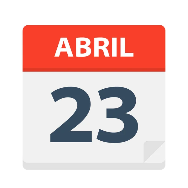 Abril Calendar Icon April Vector Illustration — Stock Vector