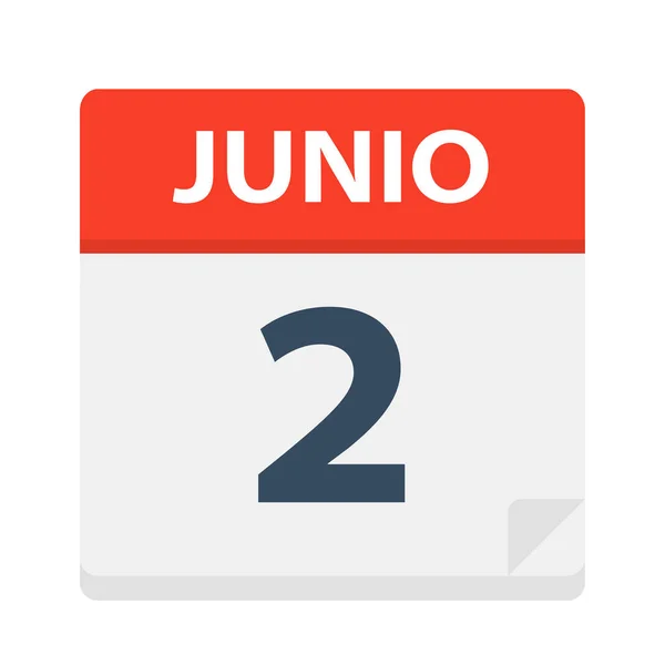 Junio Ікона Календаря Червня Векторна Ілюстрація — стоковий вектор
