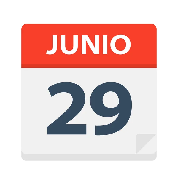 Junio Ікона Календаря Червня Векторна Ілюстрація — стоковий вектор